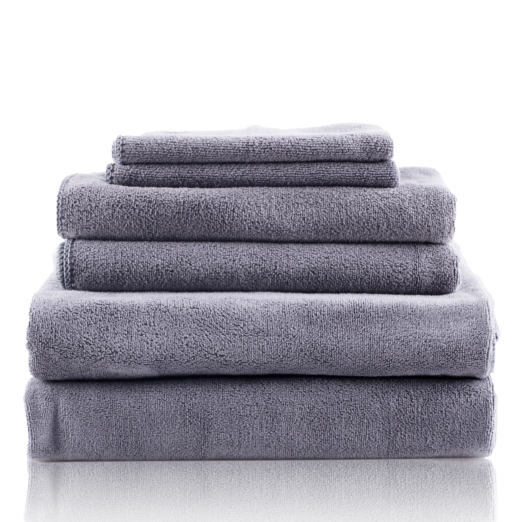 JML 6 Piece Microfiber Towel Set Ultra Absorbent and Fast Drying Bath