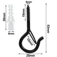 thumbnail image 4 of 25 Pack Screw in Hooks for Outdoor String Lights Hanger, Eye Hook Cup Hook Q-Hanger, Wall Wood Ceiling Mount,,Black nickel,Anti detachment, 4 of 7