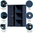 thumbnail image 6 of Bathroom Wall Cabinet, Medicine Cabinet with Door and 3 Open Shelves, Wall Mounted Storage Organizer for Bathroom, Kitchen, Living Room, Blue, 6 of 12