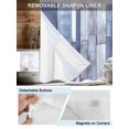 thumbnail image 3 of No Hook Cloth Fabric Shower Curtain with Snap in Liner, Blue Beige Wooden Waterproof Shower Curtains Set with See Through Top Window, Farmhouse Vintage Country Striped Bath Curtains Shower 48"x72", 3 of 6