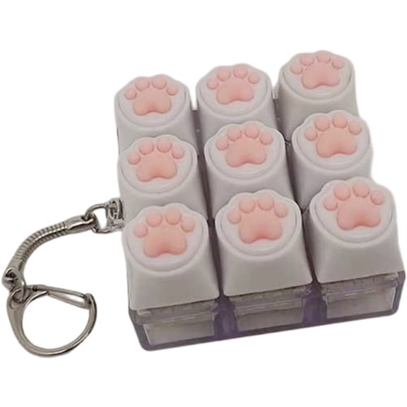 vlrwzc Keyboard Fidget Toy, 9 Key Mini Sound Cat Paw Creamy Clicker Clickeez Keychain for Adults Triggers Stress Relief