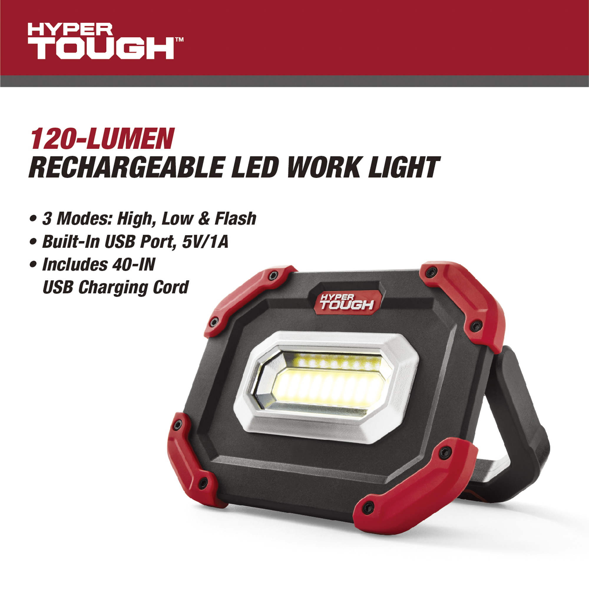 Hyper Tough 1,200-Lumen Rechargeable LED Work Light photo 3
