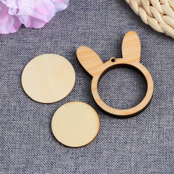 Raindrops Wooden Embroidery Hoop for DIY Cross Stitch Projects Beige Rabbit Shape 3 5 Inches