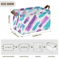 thumbnail image 7 of Yayeee Foldable Storage Basket for Shelves with Handles Waterproof Cloth Bins, Purple Drawing, 7 of 7