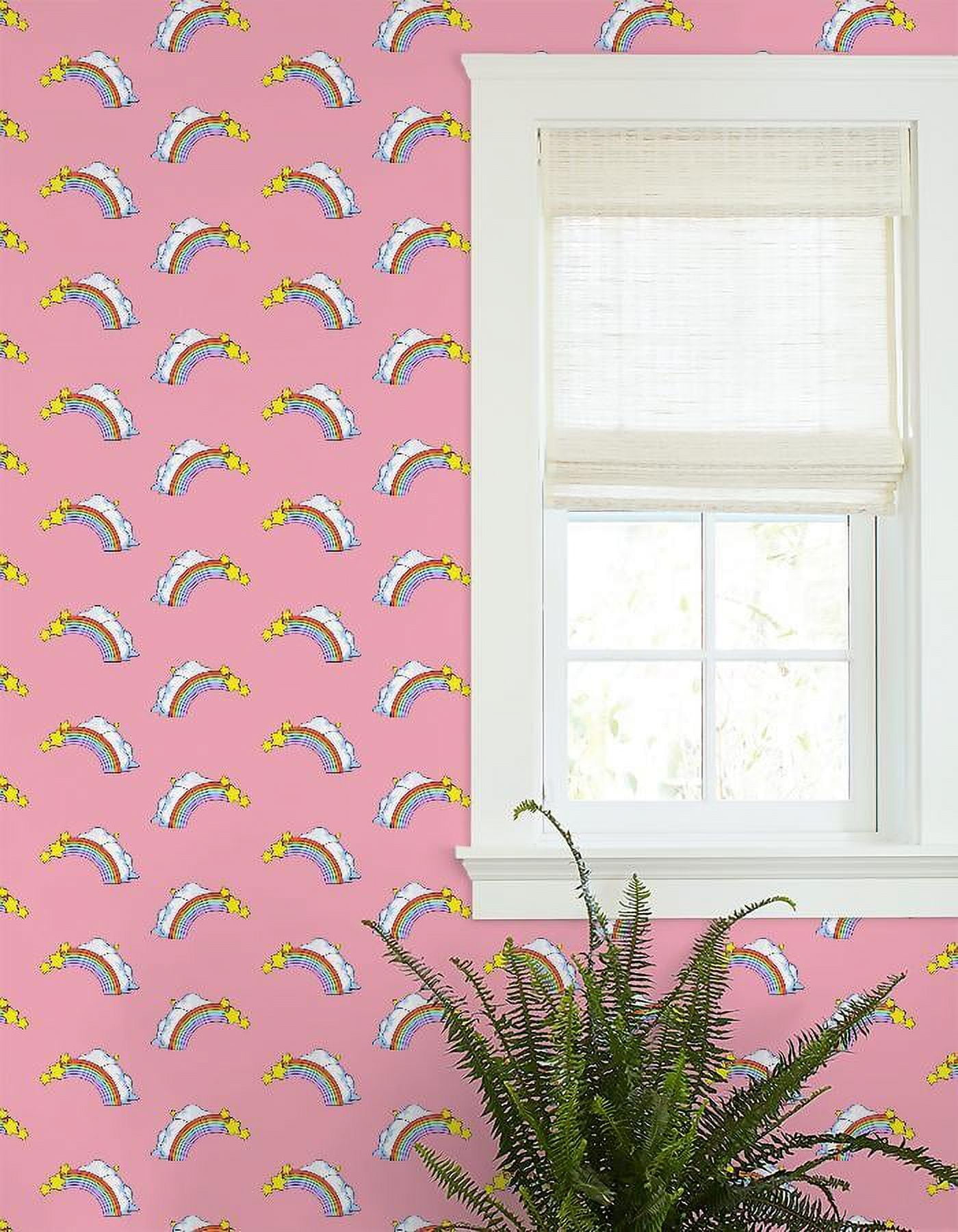 Barbie Rainbows Removable Vinyl Wallpaper, Bubblegum