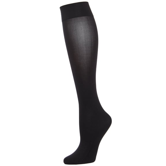 MeMoi Women's Semi-Opaque Solid Black Knee High Trouser Sock - Womens - Female, One Size, Black