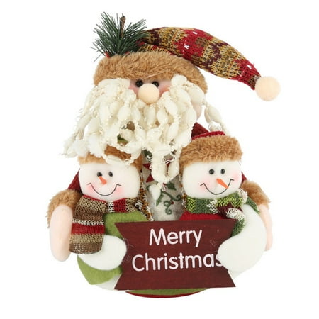 Cat Family Portrait Christmas Hot Merry Christmas Santa Claus Snowman Xmas Decoration Ornament Christmas Family Portrait Flannel Rag Doll for Kids Gifts 2017 ()