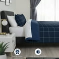 thumbnail image 6 of Martex 3-Piece Full/Queen Reversible Comforter Set | Super Soft Lightweight | Navy Check, 6 of 9