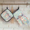 thumbnail image 4 of Spring Easter Bunny Oven Mitts and Pot Holders Set of 2, Heat Resistant Oven Mitts Kitchen Oven Glove for Cooking, Baking, 4 of 6