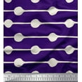thumbnail image 1 of Soimoi Purple Poly Georgette Fabric Dot & Stripe Print Sewing Fabric Yard 42 Inch Wide, 1 of 5