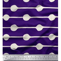 Soimoi Purple Heavy Satin Fabric Dot & Stripe Print Fabric by the Yard 54 Inch Wide