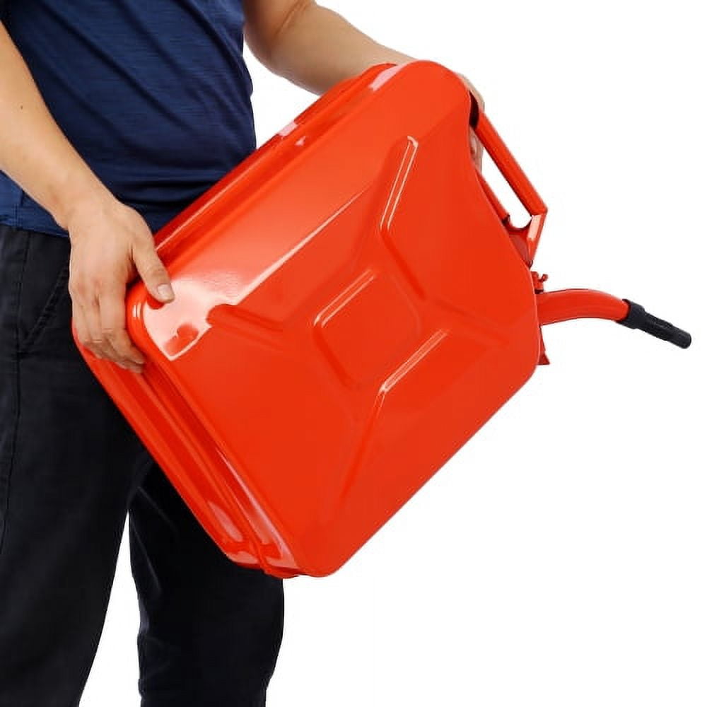 5 Gallon) Jerry Fuel Can with Flexible Spout, Portable Jerry Cans Fuel Tank Steel Fuel Can, Fuels Gasoline Cars, Trucks, Equipment, RED 3pcs/set