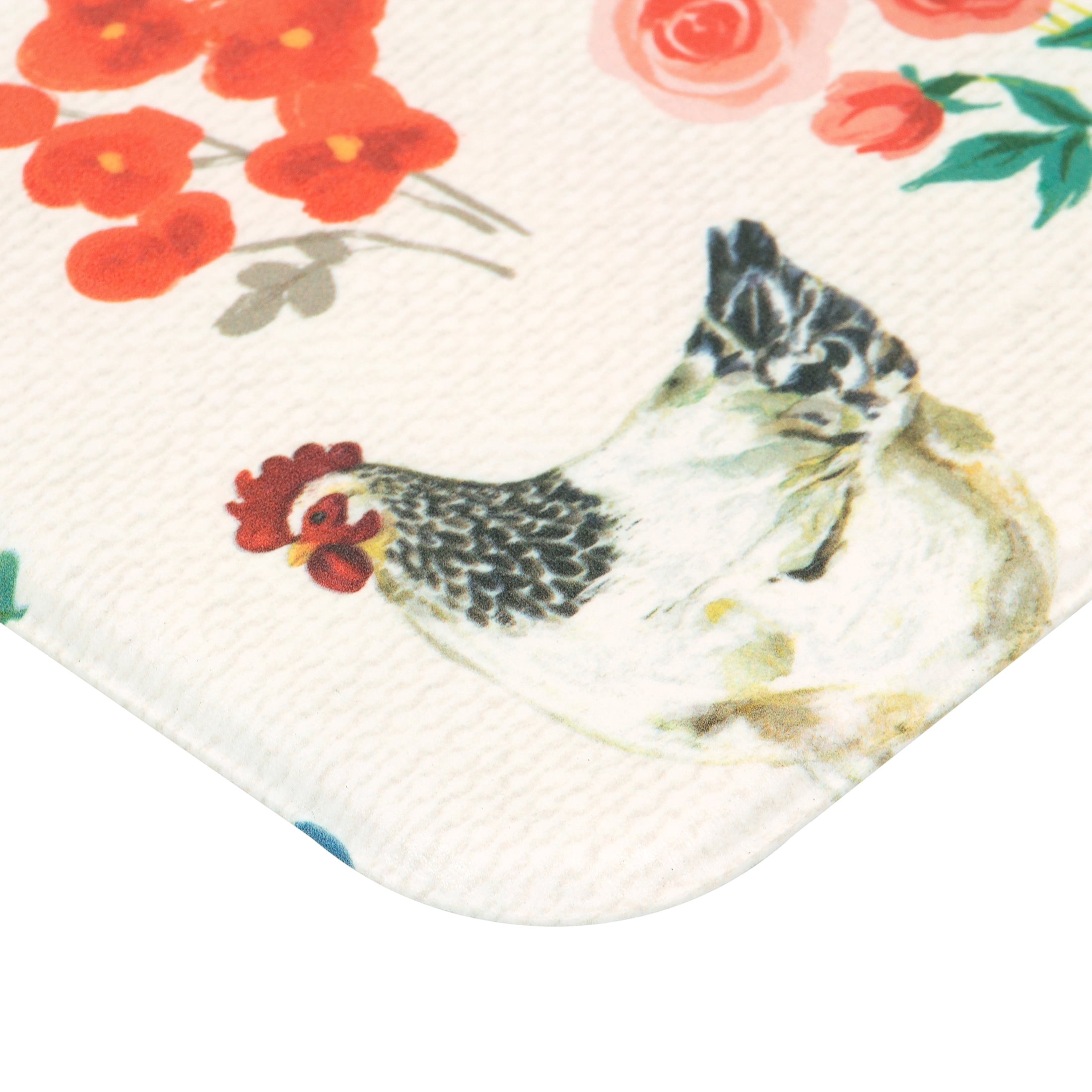 Apache Mills Cushion Comfort Multi-Color Folk Art Chickens Kitchen Anti-Fatigue Mat, 20" x 60"