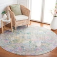 thumbnail image 2 of SAFAVIEH Sequoia Keith Abstract Polyester Machine Washable Area Rug, Green/Pink, 6'7" x 6'7" Round, 2 of 8
