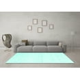 thumbnail image 3 of Ahgly Company Machine Washable Indoor Square Solid Turquoise Blue Modern Area Rugs, 6' Square, 3 of 4