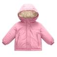 thumbnail image 3 of Teylalorva Girls Padded Coat Zip up Hooded Thick Fleece Lined Jacket Warm Winter Outerwear (1-13) Pink Size 3T, 3 of 10