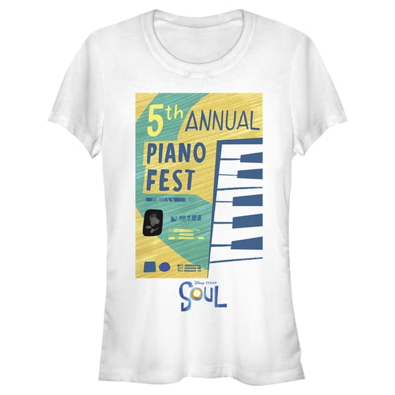 Junior's Soul 5th Piano Fest Poster Graphic Tee White Medium