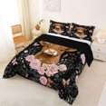 thumbnail image 3 of jejeloiu Highland Cow Floral Butterfly Pattern Queen Comforter Set Kids,Farmhouse Floral Print Bedding Comforter Set For Boy,Reversible,3pcs, 3 of 8