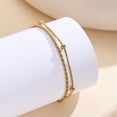 thumbnail image 5 of Flydeer Bracelets for Women Double Layer Circle Chain Bracelet Stainless Steel Yellow Valentine's Day Jewelry Gift for Women, 5 of 7