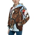 thumbnail image 2 of Naloa Christmas Horse Teenage Zipper Hoodie, Long Sleeve Zip Up Hoodies Casual Jackets Tops for 7-12 Years-Small, 2 of 6