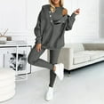 thumbnail image 2 of Ensemble de Chandail à Capuchon et Robe pour Femmes 2025 Pantalons Survêtement pour Femmes Hauts d'Hiver Hommes et Femmes Ensembles de Pantalons Unis pour Femmes Sweat à Capuche et Pantalons de Survêtement Trois Pièces, 2 of 8
