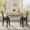 thumbnail image 5 of TEQIN 3-Piece Industrial Dining Table Set For 2, Space Saving Dinette for Kitchen, Dining Room, Small Space w/Steel Frame, Square Kitchen Table Set, Dining Room Table Set for Small Space, Apartment, 5 of 7