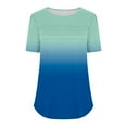 thumbnail image 5 of Qepwsc Casual Womens Crew Neck T shirts Short Sleeve Pleated Tops Gradient Blouses Fashion Clothes 2025 Colorful Tees Loose Fits Ladies Going Out Tops and Blouss Sweatshirt S-XXL, 5 of 5