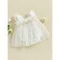 thumbnail image 4 of Suealasg Newborn Infant Girl Summer Outfits Fly Sleeve Daisy Embroidery Mesh Rompers Dress 3M 6M 12M 18M Baby Girls Clothes, 4 of 9