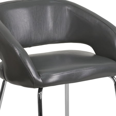 Flash Furniture - Fusion Series Contemporary LeatherSoft Side Reception Chair with Chrome Legs - Gray