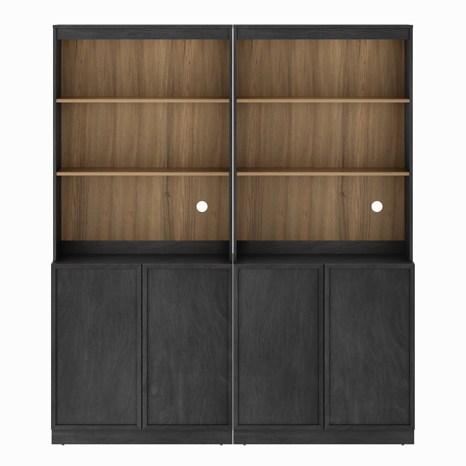 Modern Wood Sideboard Buffet with Doors & Adjustable Shelves, 72" Tall Storage Cabinet for Dining Room Kitchen,Black