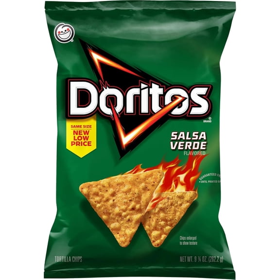 Doritos Tortilla Chips Salsa Verde, 9.25 Oz ( PACK OF 2 )