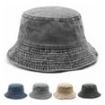 thumbnail image 2 of ruhuadgb Hat,Bucket Hat Solid Color Washed Vintage Anti-UV Sunscreen Decorative Denim Unisex Women Men Cap Headwear, 2 of 8