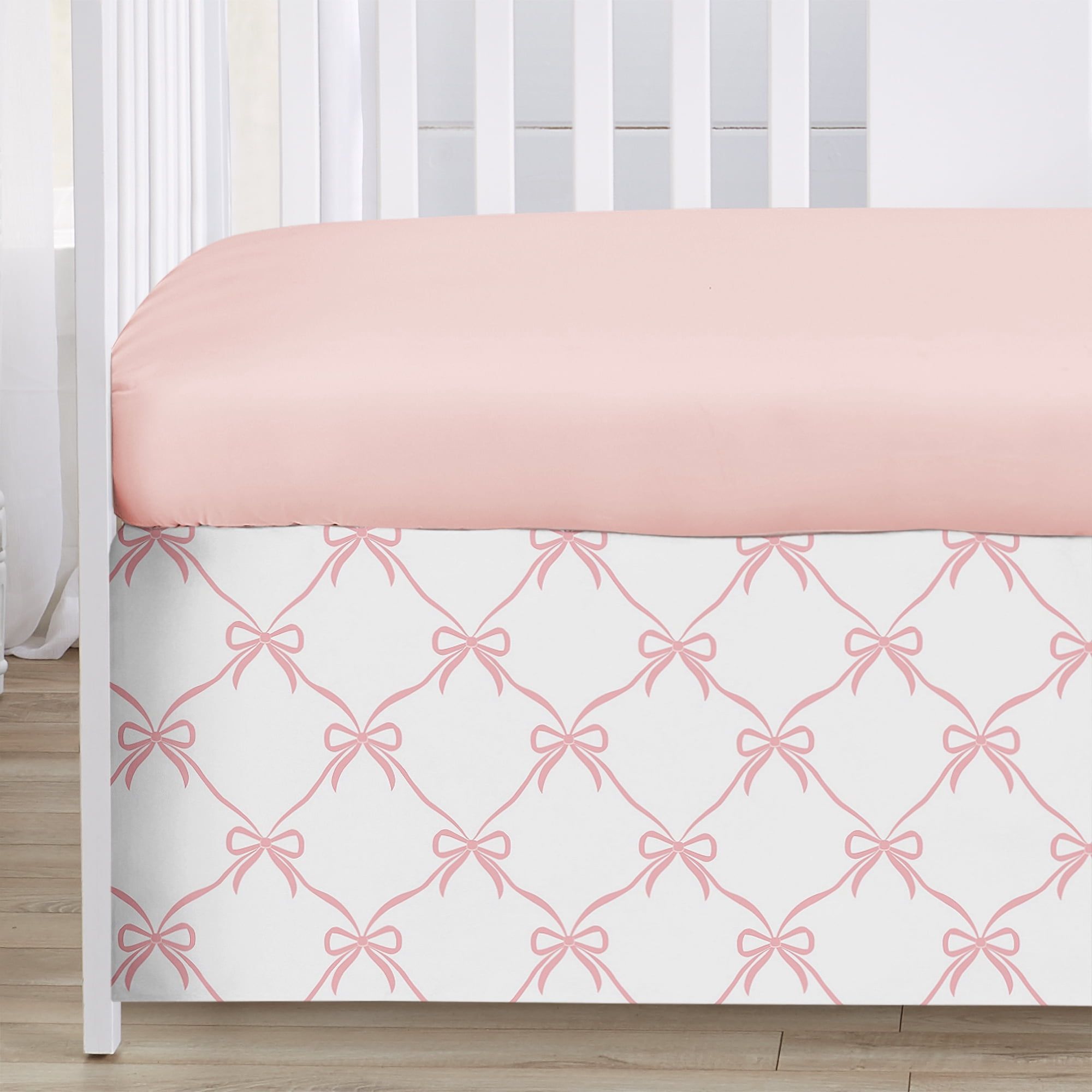 Sweet Jojo Designs Ballerina and Ballet Bows Girl Dust Ruffle Crib Skirt