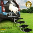 thumbnail image 3 of Extra Wide Dog Stairs for Car - Foldable Dog Ramps for Large Dogs with Non Slip Surface, Portable Dog Steps for Cars and SUV, Truck, Support Up to 250 Lbs, Silver, 6 Steps, 3 of 7