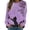 Purple, variant on IROINNID Women's Long Sleeve Sweatshirt Round Neck Mid-Length Print Leisure Shirts Cat Tops Regular Pullover, Dark Gray
