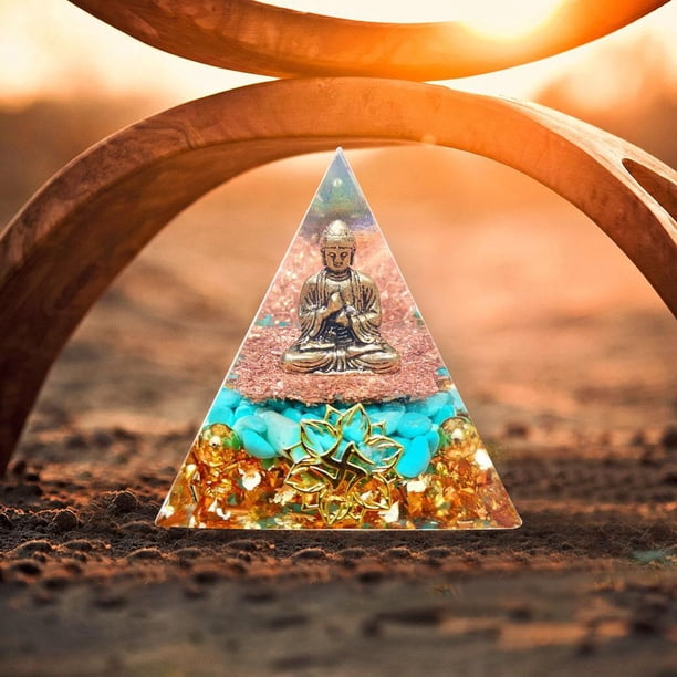 Eléctrico Decorativa Pirámide de cristal natural Piedra curativa Chakra Reiki Decoración para el hogar y la oficina (I)
