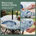 thumbnail image 5 of Round Outdoor Tablecloth with Umbrella Hole and Zipper, Navy Blue Shell Coastal Tablecloth with Elastic Waterproof, Starfish Coral Summer Beach Nautical Patio Table Covers for 36" - 44" Pool Tables, 5 of 9