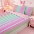 thumbnail image 3 of meiyoeat colorful Ombre Zipper Twin Comforter Sets with Fitted Sheet and 2 Pillowcases,Multicolor Gradient Lines Print Zipper Bedding Set,Reversible,4-Piece, 3 of 7