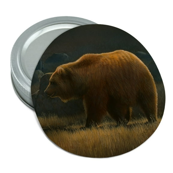 Wandering Grizzly Bear Round Rubber Non-Slip Jar Gripper Lid Opener