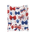 thumbnail image 2 of AuroraX Fleece Throw Blanket for Couch with Designs 4th of&nbsp;July White Sofa Blanket,Bow Printed Patriotic 50x60 inch Independence Day Home Decor, 2 of 7