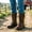 Brown, variant on JUSLIO Boots for Women,Mid Calf Boots Comfortable Mid Heel Round Toe Platform Side Zip Lace Up Versatile Boots