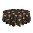 thumbnail image 5 of Black Fall Pumpkin Pattern Round Tablecloth 60" X 60",Wrinkle Wipeable Table Cloth for Kitchen Dining Room Picnic Patio Party, 5 of 6