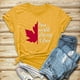 thumbnail image 3 of Gibobby Playera Corte clásico para Mujer Mujeres Casual Impresión Manga Corta Cuello Redondo Camiseta Suelta Blusa Tops(Amarillo,CH), 3 of 4