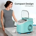 thumbnail image 5 of FREE VILLAGE Countertop Ice Maker Machine, 8 Ice Cubes in 6 mins, 26lb/Day Bullet Ice with 2 Sizes- Portable Mini, Energy Saving & Basket/Scoop for Home/Party/Travel/Camping/Bar,Green, 5 of 8