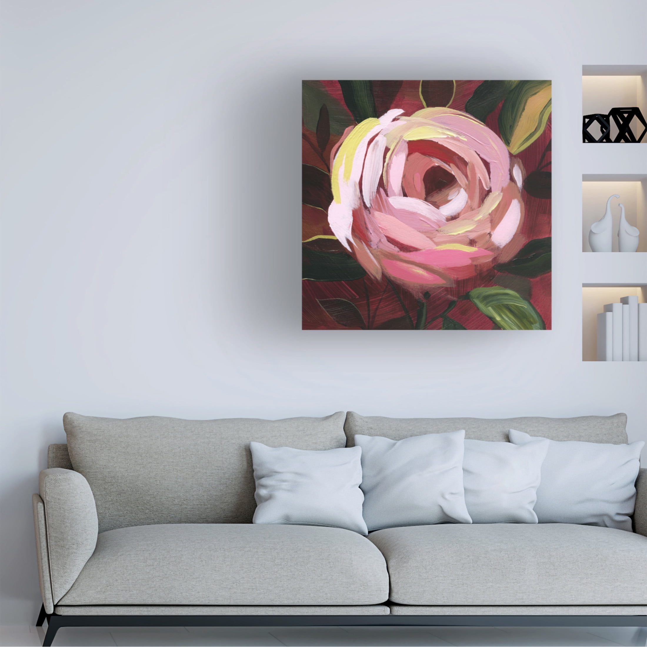 Trademark Fine Art Grace Popp Brushy Rose II Canvas Wall Art
