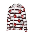 thumbnail image 2 of Daiia Ladybugs on Black and White Striped1 UPF 50+ Sun Protection Hoodie Jacket Lightweight Long Sleeve Sun Shirt for Women Men with Pocket Hiking Outdoor-3X-Large, 2 of 9