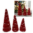 thumbnail image 2 of Set of 3 Velvet Christmas Trees Decoration Large Modern Velvet Cone Christmas Tree Figurine Decor Holiday Xmas Winter Indoor Home Tabletop Mantel Centerpiece, 2 of 9
