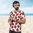 thumbnail image 4 of Wukai Hand Drawn Strawberry Print Men's Short-Sleeved Mesh T-Shirt,Quick-Dry Short Sleeve Workout T-Shirt-X-Large, 4 of 8
