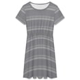 thumbnail image 3 of Silver Corrugated Iron Horizontal Sheets Dress Summer Street Style Dresses Female Short Sleeve Printed Sundress, 3 of 7