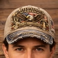 thumbnail image 4 of 250th Anniversary USA Hat 1776-2026, Vintage Washed Patriotic Baseball Cap with Bald Eagle & Statue of Liberty, Trendy Distressed Style USA Flag Trucker Hat for Men Women, 4 of 9